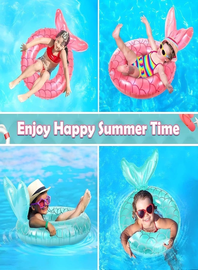 Kgeorix Inflatable Swimming Ring Floating Bed Pool Tail Tubes Glitters Water Party Summer Mermaid Pool Float. (Multicolor) - Image 3
